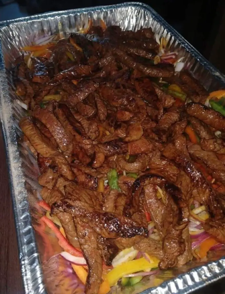 Spicy Steak Fajitas served on plate 