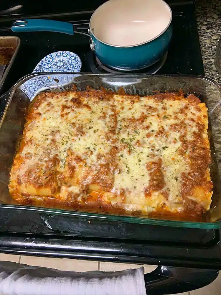 Mexican Taco Lasagna served on plate 