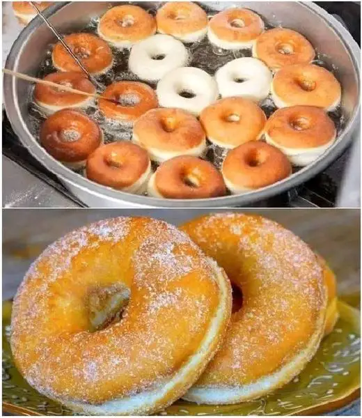 Homemade donuts served on plate 